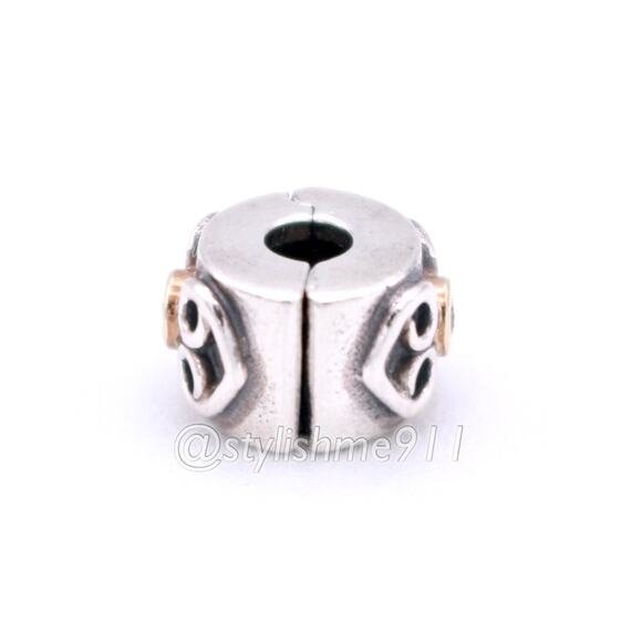 RARE - Authentic Pandora Double Heart Diamond Clip - 790382D - Picture 8 of 14